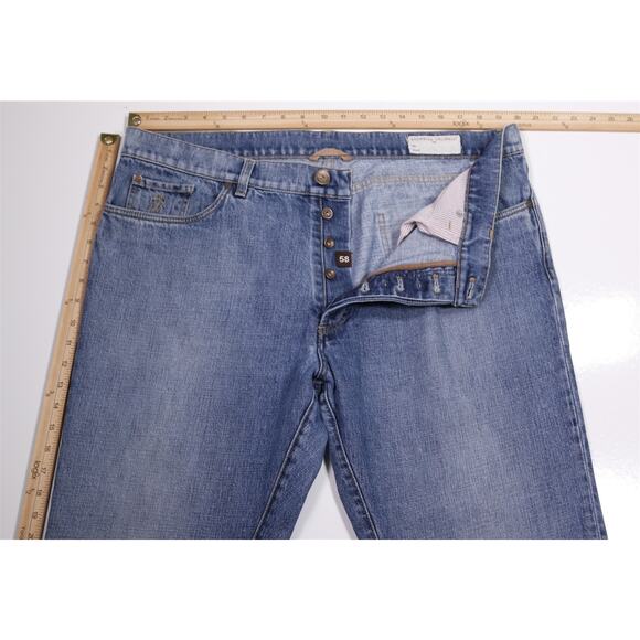 Brunello Cucinelli Mens Light Wash Relaxed Fit Jeans Eu 58 - 40x32 - Picture 5 of 7